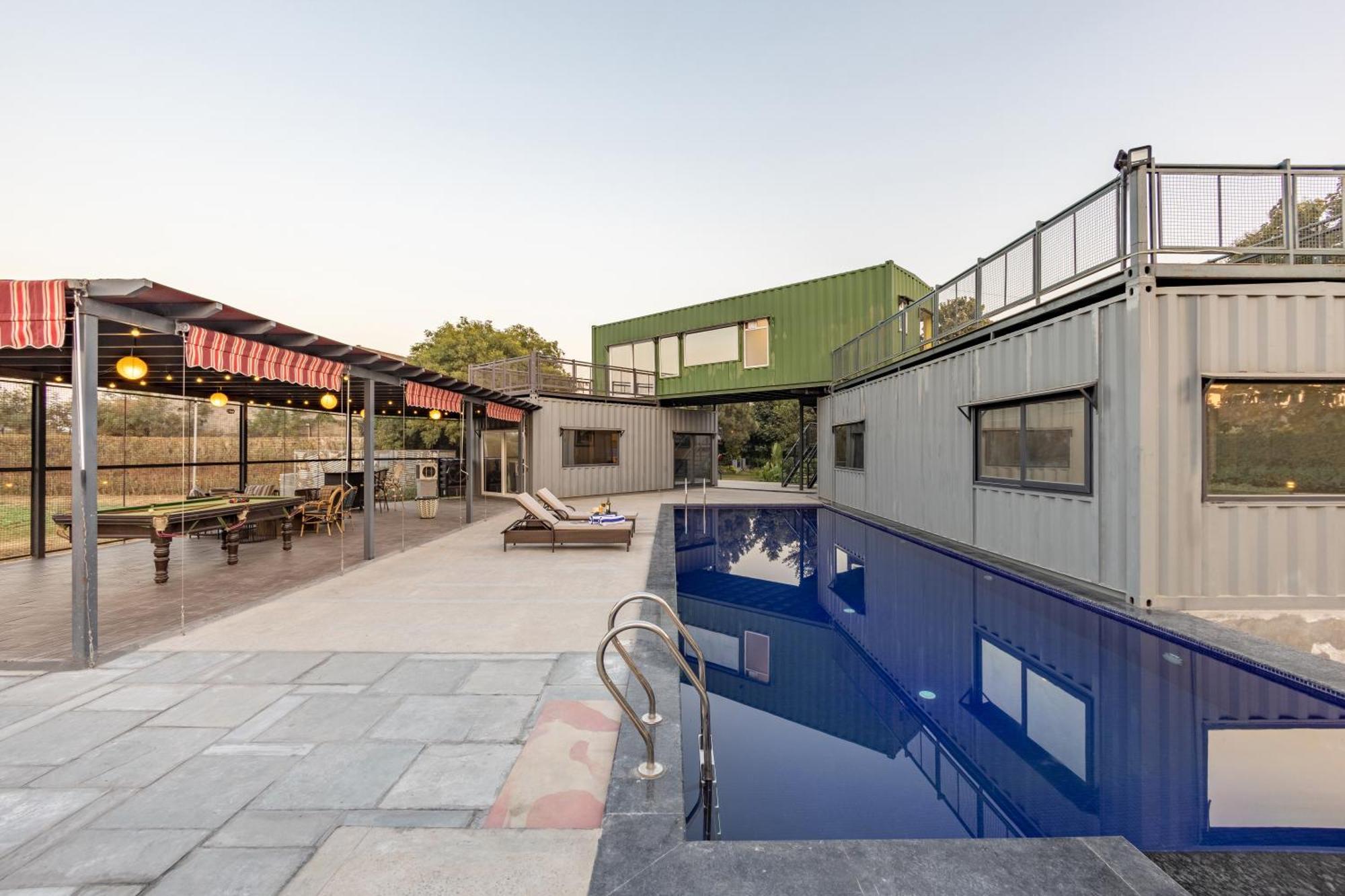 Elivaas Hidden Oasis 4Bhk With Pool, Mud House & Container House Βίλα Dhauj Εξωτερικό φωτογραφία