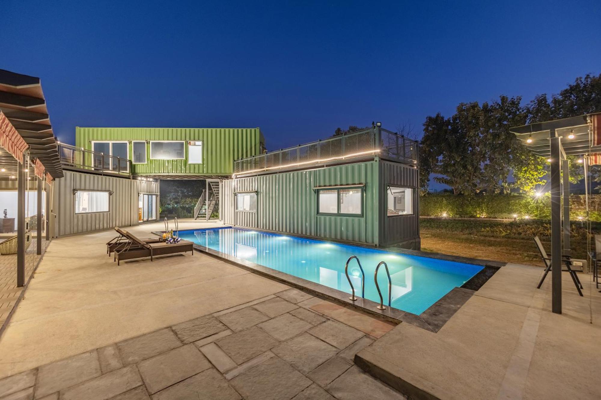 Elivaas Hidden Oasis 4Bhk With Pool, Mud House & Container House Βίλα Dhauj Εξωτερικό φωτογραφία