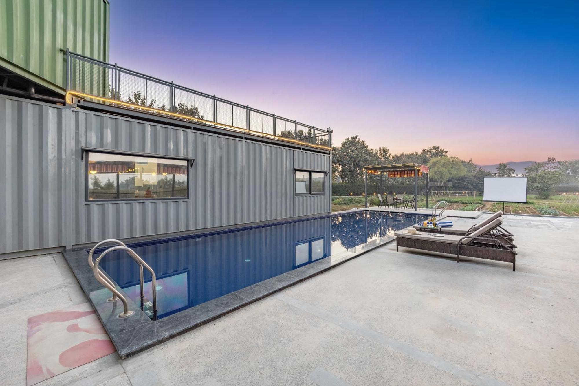 Elivaas Hidden Oasis 4Bhk With Pool, Mud House & Container House Βίλα Dhauj Εξωτερικό φωτογραφία