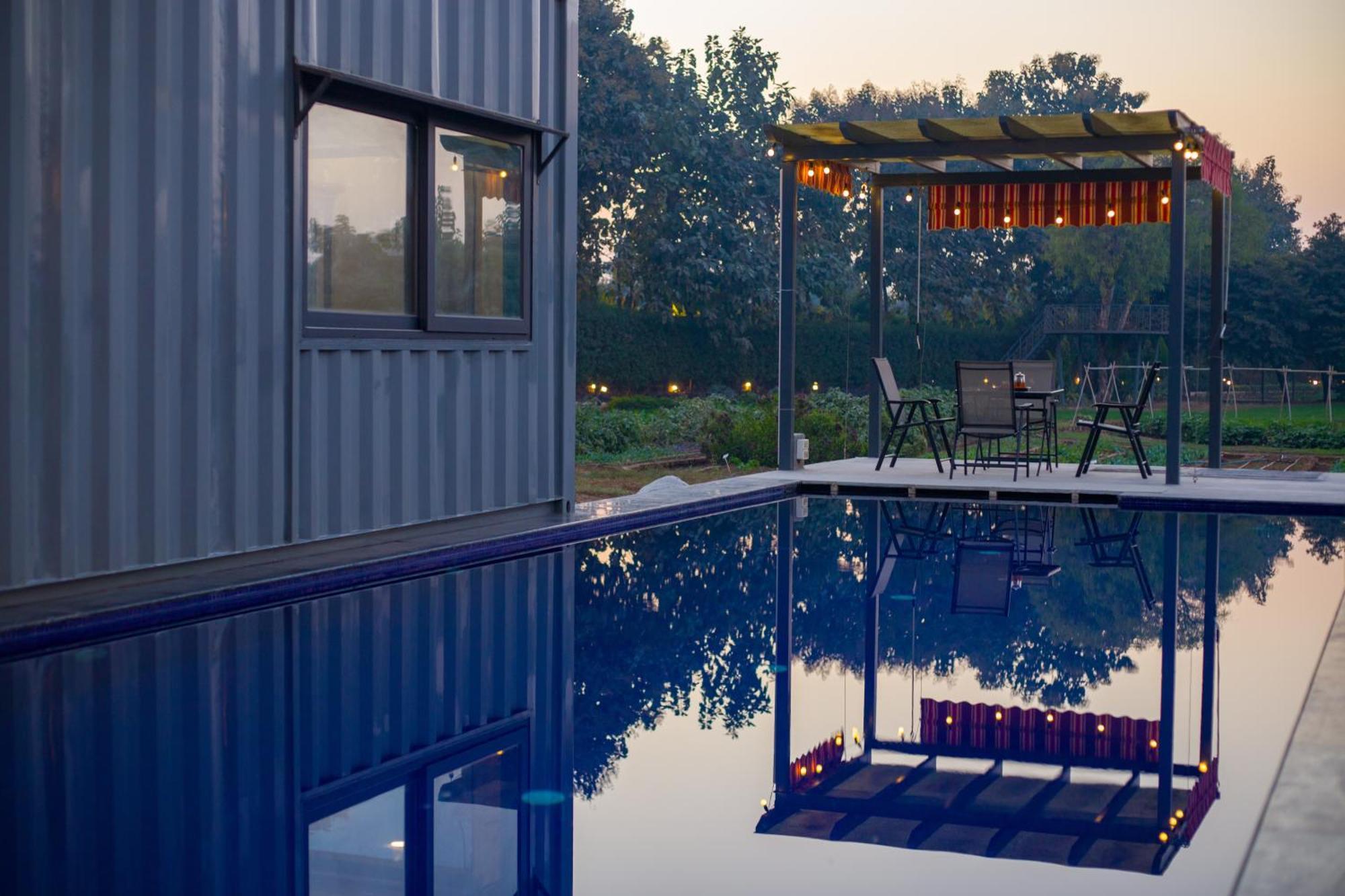 Elivaas Hidden Oasis 4Bhk With Pool, Mud House & Container House Βίλα Dhauj Εξωτερικό φωτογραφία