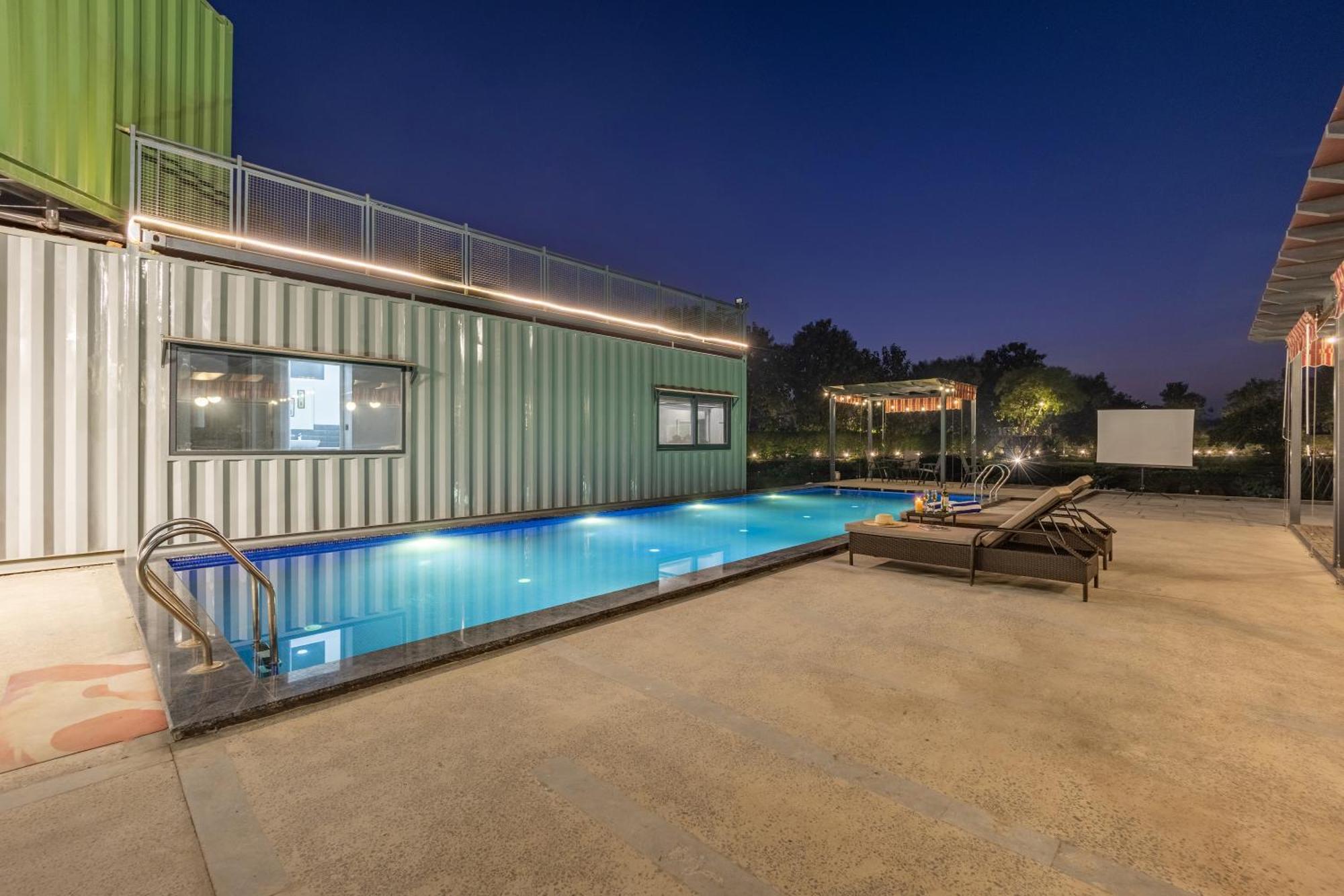 Elivaas Hidden Oasis 4Bhk With Pool, Mud House & Container House Βίλα Dhauj Εξωτερικό φωτογραφία