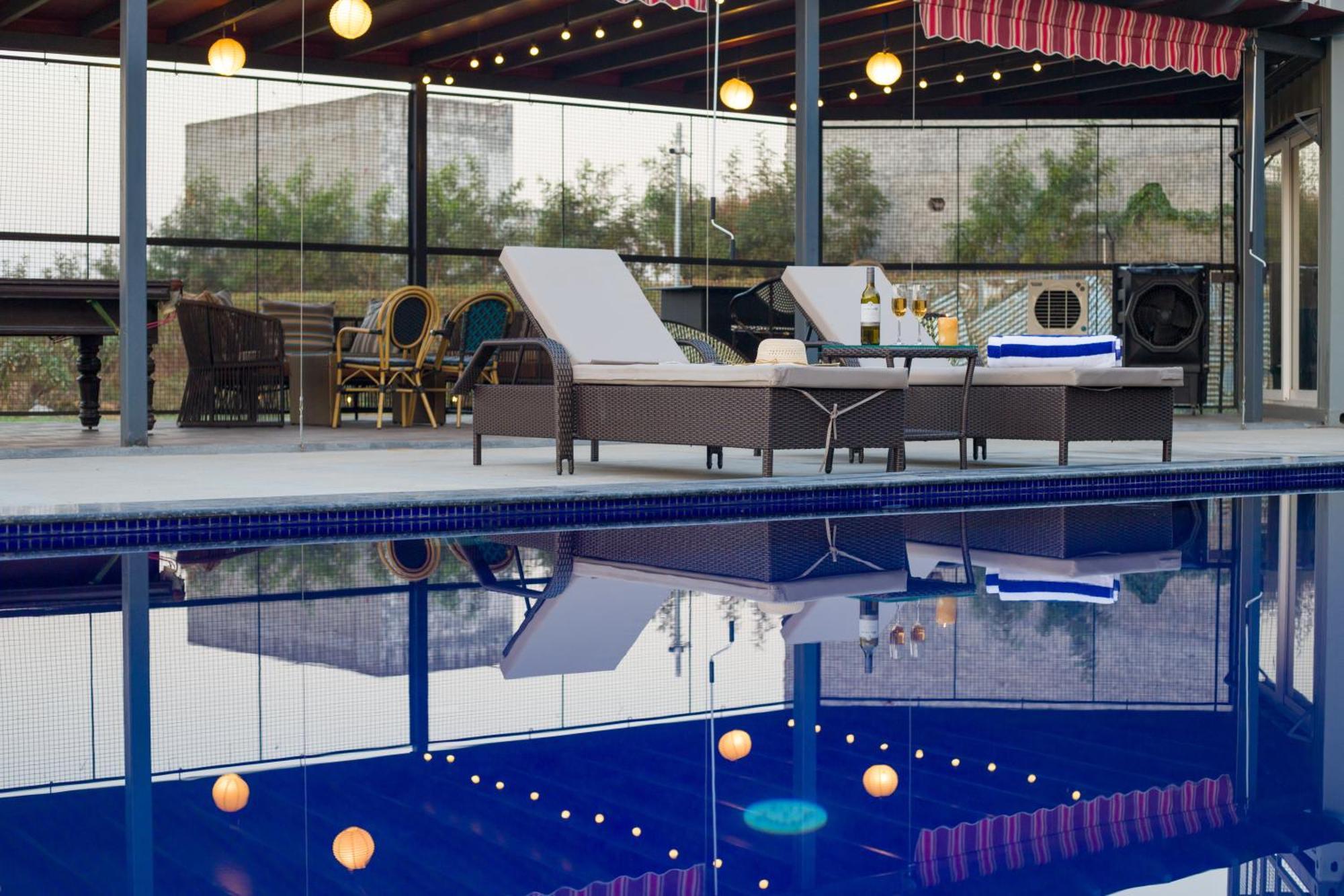 Elivaas Hidden Oasis 4Bhk With Pool, Mud House & Container House Βίλα Dhauj Εξωτερικό φωτογραφία