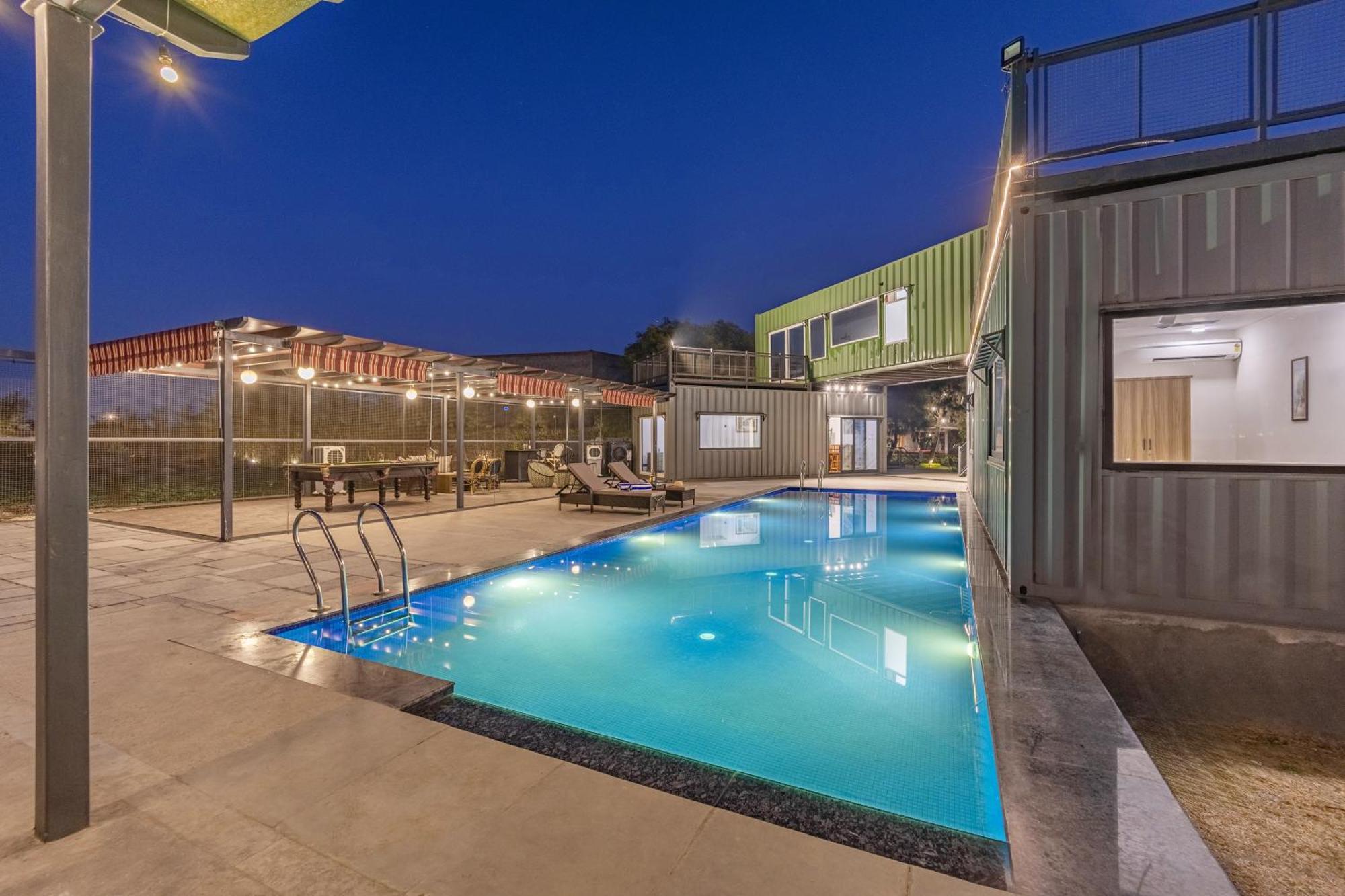 Elivaas Hidden Oasis 4Bhk With Pool, Mud House & Container House Βίλα Dhauj Εξωτερικό φωτογραφία