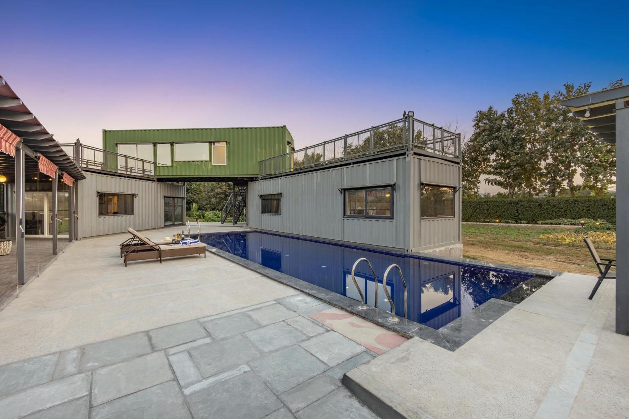 Elivaas Hidden Oasis 4Bhk With Pool, Mud House & Container House Βίλα Dhauj Εξωτερικό φωτογραφία