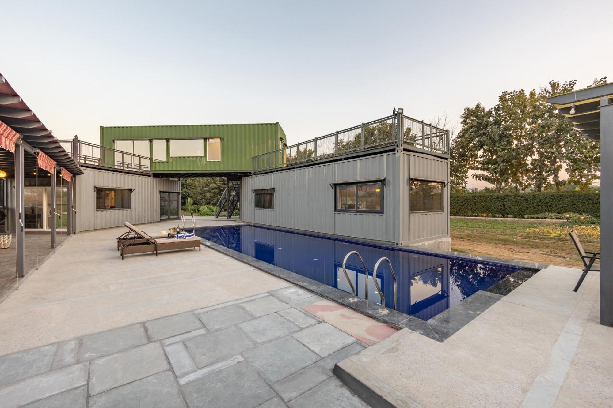 Elivaas Hidden Oasis 4Bhk With Pool, Mud House & Container House Βίλα Dhauj Εξωτερικό φωτογραφία