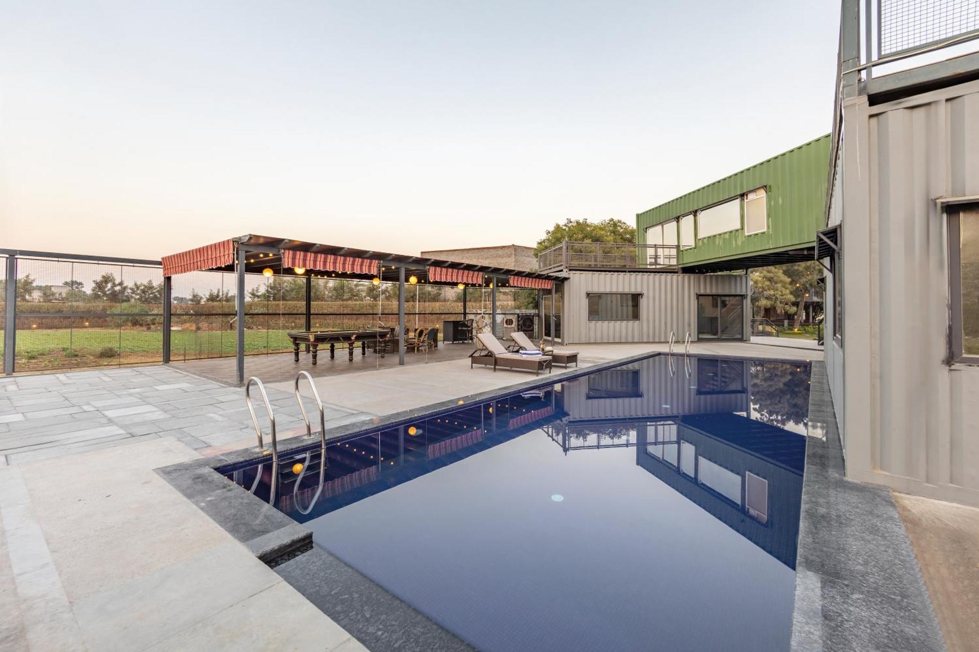 Elivaas Hidden Oasis 4Bhk With Pool, Mud House & Container House Βίλα Dhauj Εξωτερικό φωτογραφία