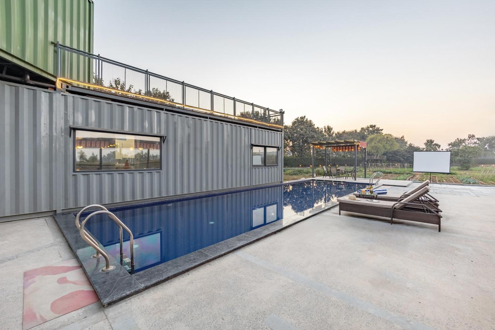 Elivaas Hidden Oasis 4Bhk With Pool, Mud House & Container House Βίλα Dhauj Εξωτερικό φωτογραφία
